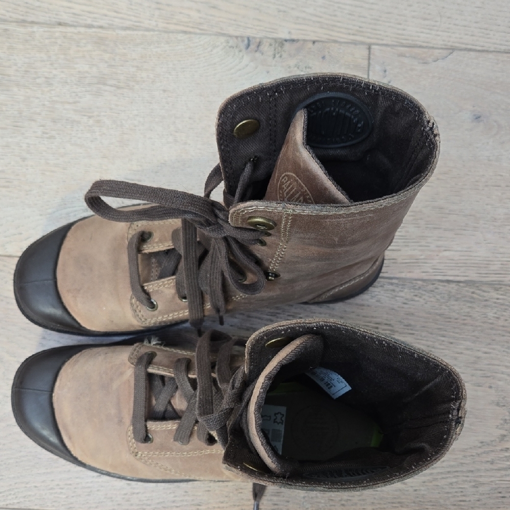 Palladium Brown Combat Boots Size 8.5 - Picture 4 of 8